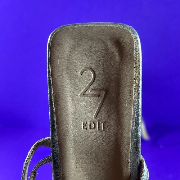 27 EDIT Naturalizer Sliver Metallic Iryna Strappy Heeled Sandal Shoe Size 8-NEW‎ - Picture 9 of 10